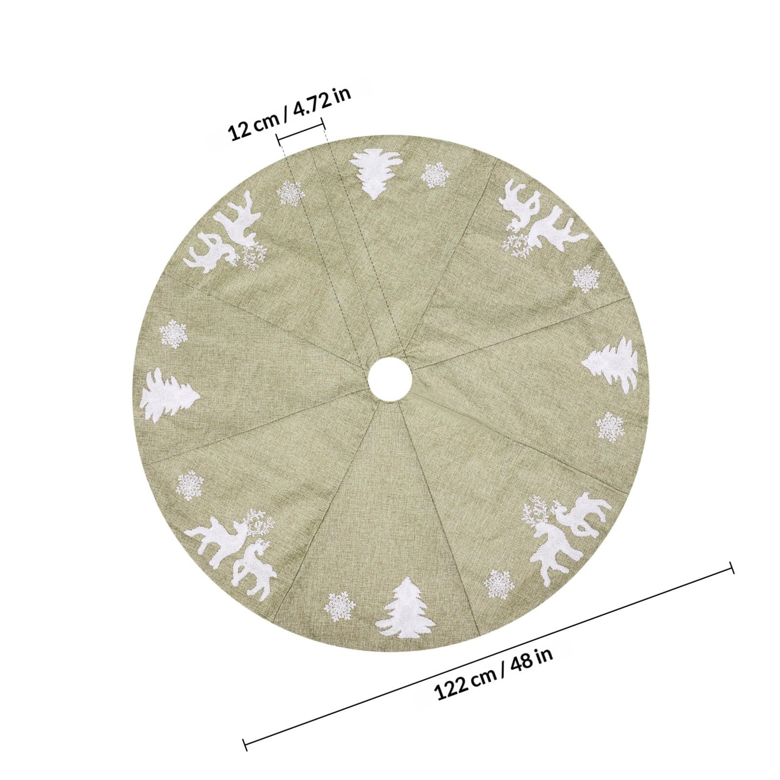 ABOOFAN 1pièce Jupe de Sapin Noël Toile Non Tissée avec Motifs Épis et Cache-Pied Festif pour Arbre de Noël Jute pour Décors Intérieurs de Fête