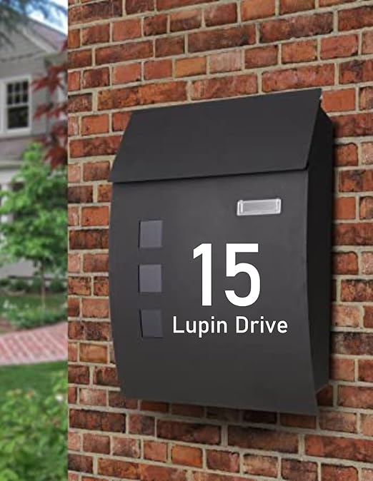 House Number/Road Post Box Letterbox Wall Art Sticker, Decal, Graphic