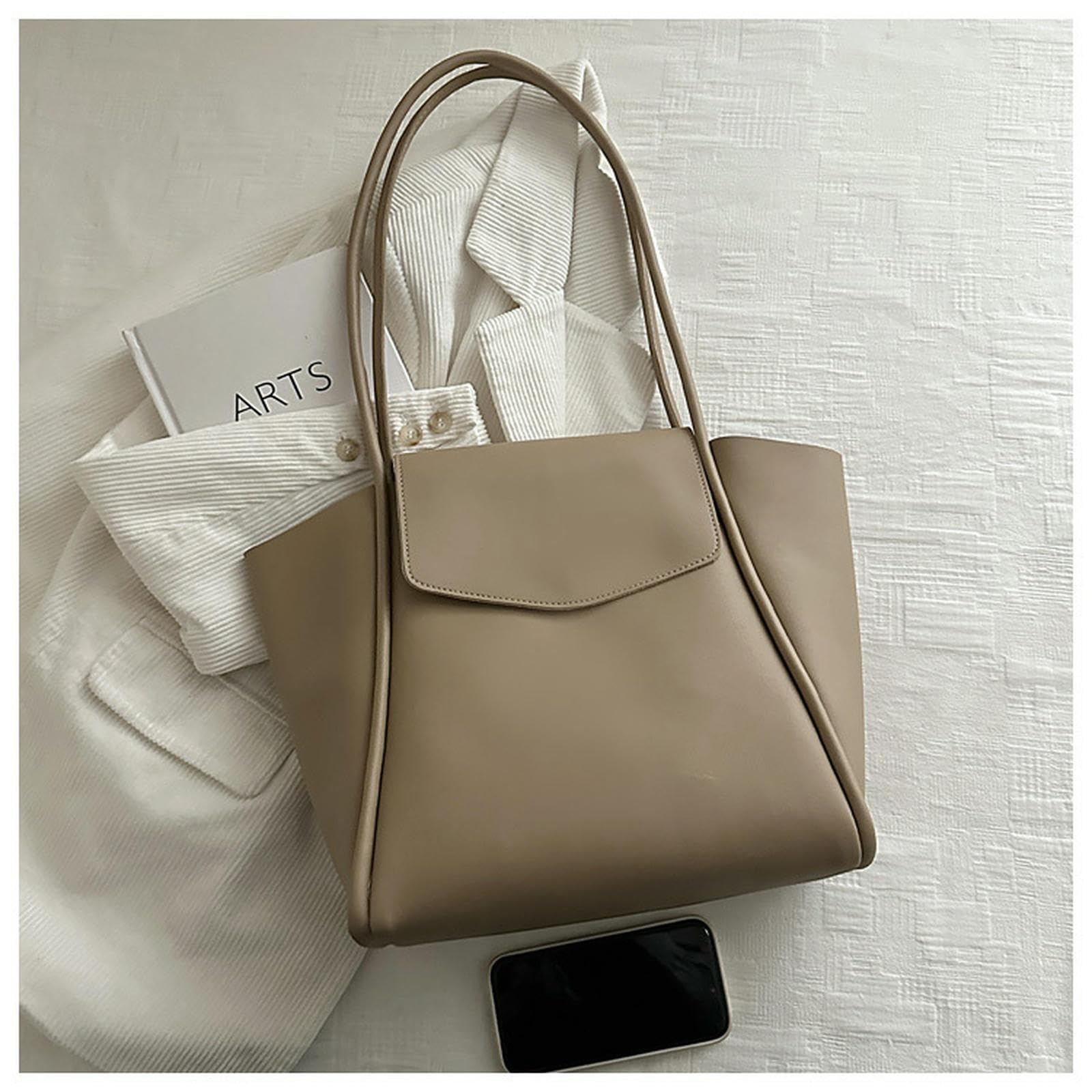 Borsa a Tracolla di Fascia Alta, Elegante, Grande capacità, alla Moda, Versatile, Semplice E Semplice-Bianco Sporco