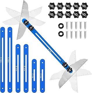 Stair Tread Template Tool, Stair Jig, Stair Gauge Set, Solid Stair Tread Jig for Accurately Measuring Angle Length, Stair Gauge Measuring Tool Compatible with Many Types of Layout Projects
