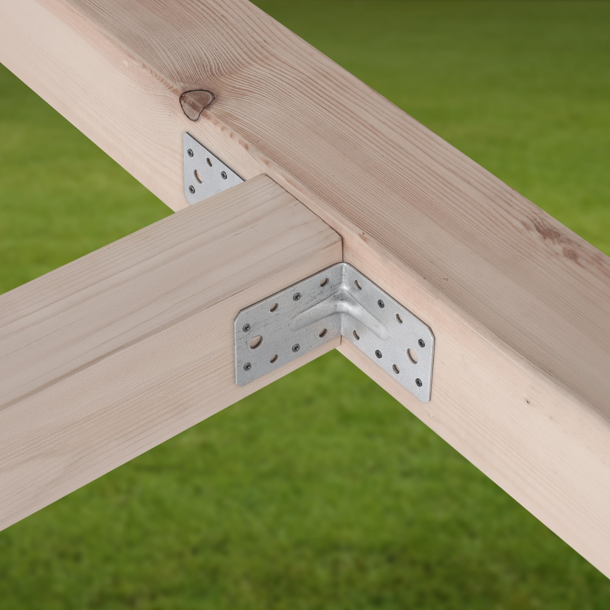 KOTARBAU® 12 Pièces Équerre De Fixation - Acier Galvanisé - 90 x 90 x 65 mm - Argent - Renfort D'Angle Métal - Équerre de Fixation Renforcée - 90 Degrés