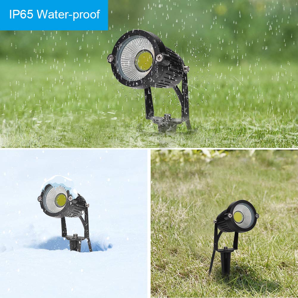 Bloomwin - 4 x reflektor LED COB Outdoor IP65 zimna biel 220 V 5 W avec pikiet