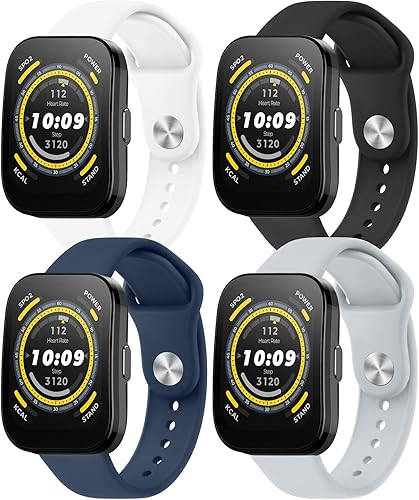 Meliya Correa para Amazfit Bip 5 bandas para mujeres, hombres, mujeres y hombres, correa deportiva ajustable de silicona suave de 0.866 pulgadas de