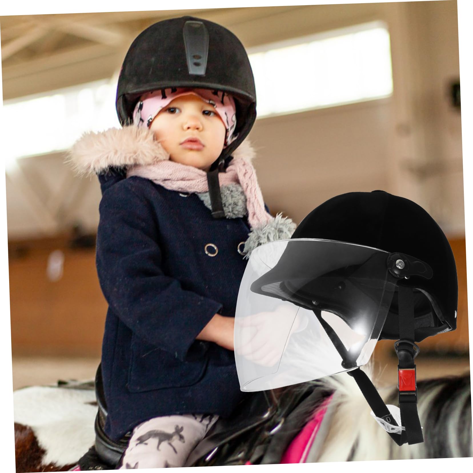 Casco de Equitación para Niños Negro ABS para Montar a Caballo