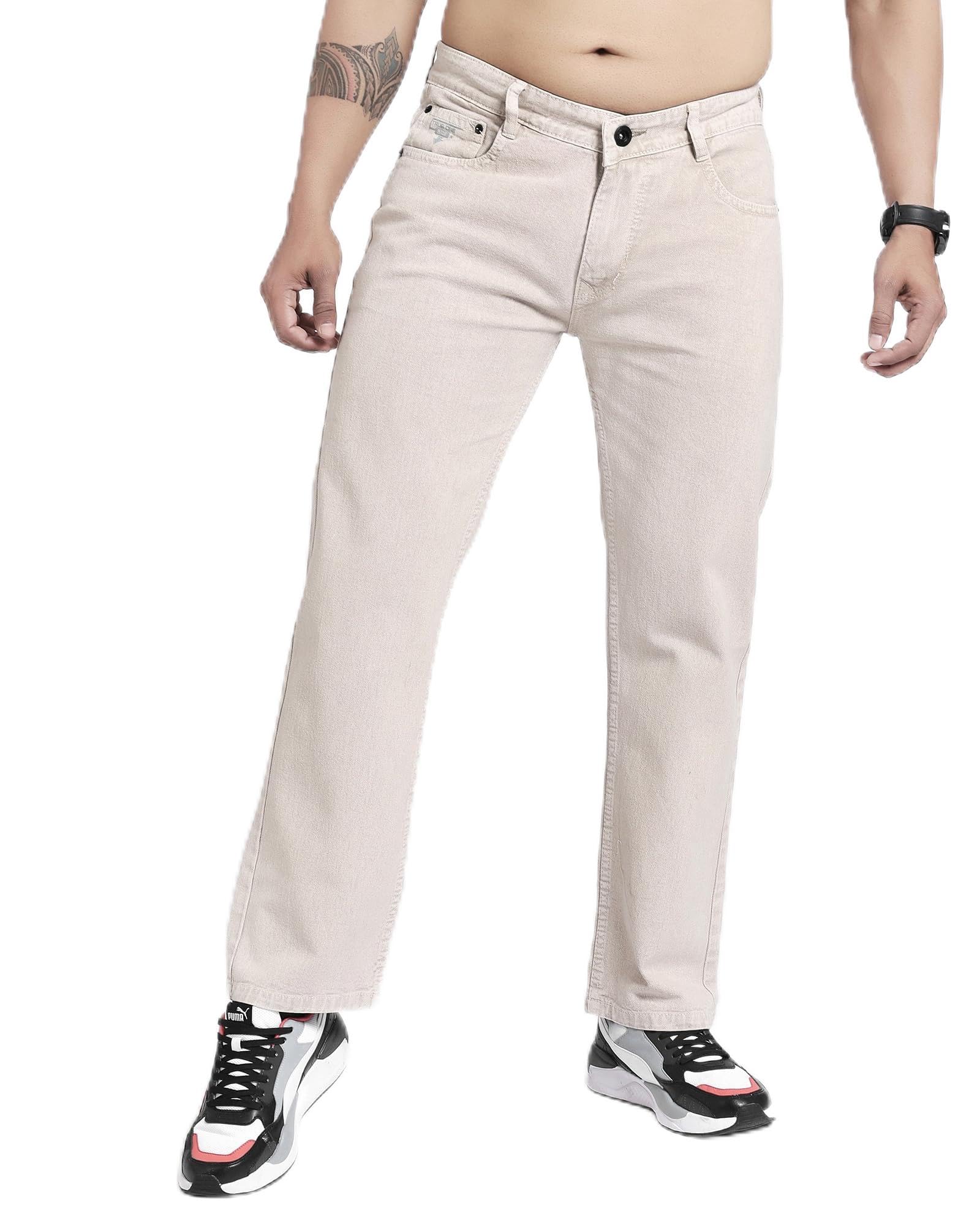 true one raw Men’s Straight Fit Cotton Jeans | Soft Lightweight Denim | Everyday Comfortable Casual Wear Pants | Solid Classic Style-picture-13
