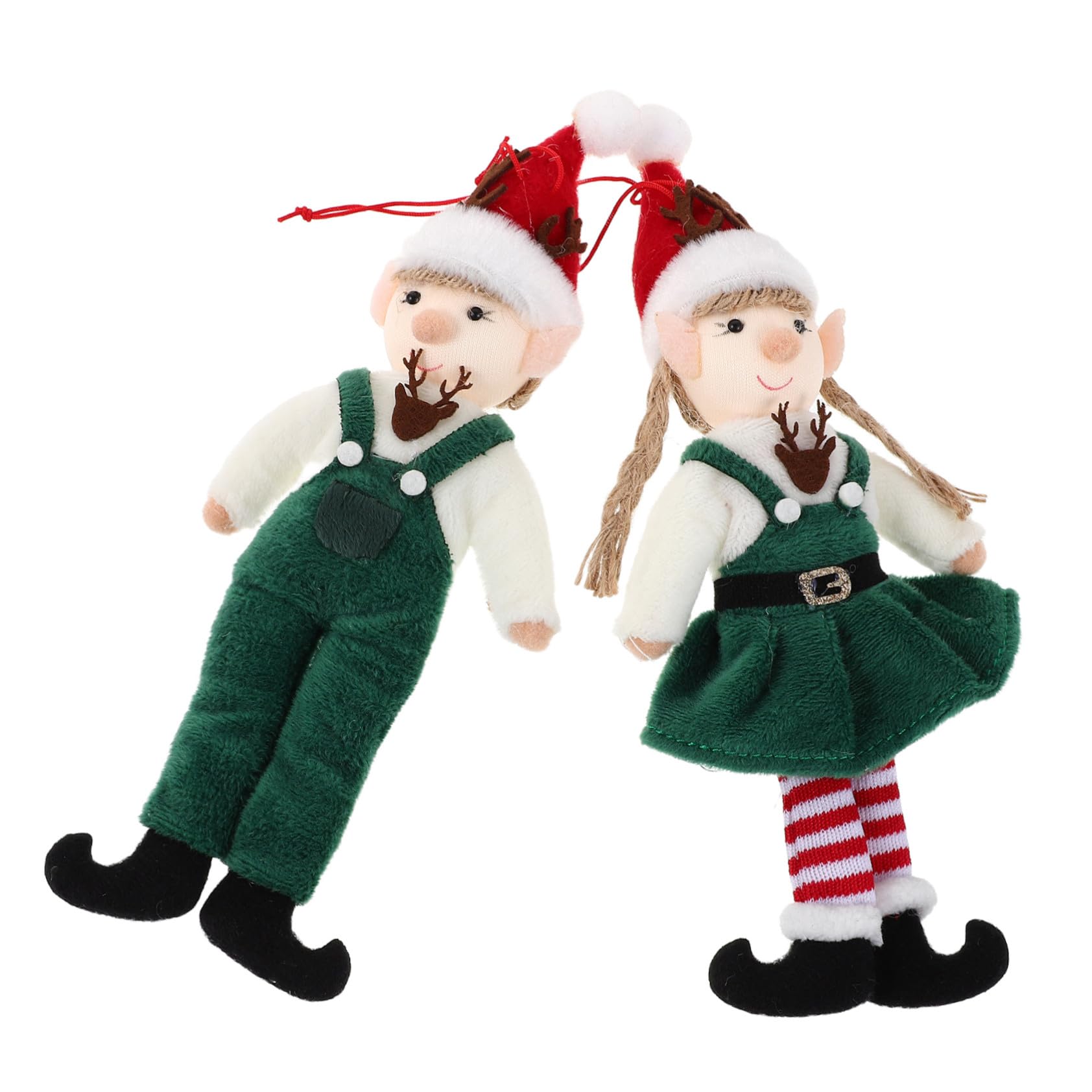 PRETYZOOM 10 Piezas Decoración de ángel Adornos Colgantes para arbol de Navidad Duende navideño Decoraciones Colgantes de de Peluche paño Verde