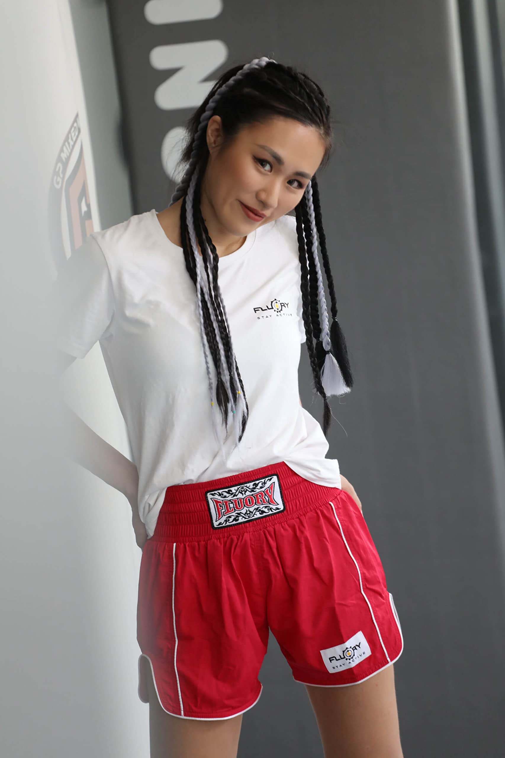 FLUORY Muay Thai-Shorts, einfache, stilvolle Box-Shorts, weiches glattes Nylon, Kampf, Frapple, Workout-Shorts