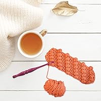 Vista 4 de Divit Shilp Streamline - Ganchos de ganchillo con mango ergonómico Aguja de tejer de madera de corazón morado de 7 pulgadas, tejido de hilo