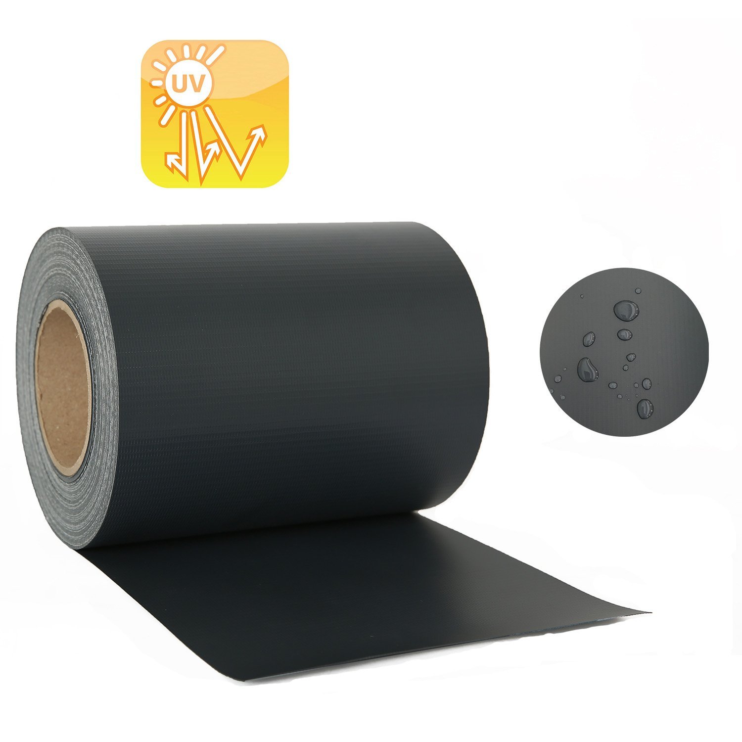 Naimorui PVC Sichtschutzfolie Sichtschutzstreifen Garten Sichtschutz Zaun Inkl. 20 x Befestigungsclips 450g/m² - Doppelstabmatten für Gartenzaun - (19cm*35m Anthrazit)