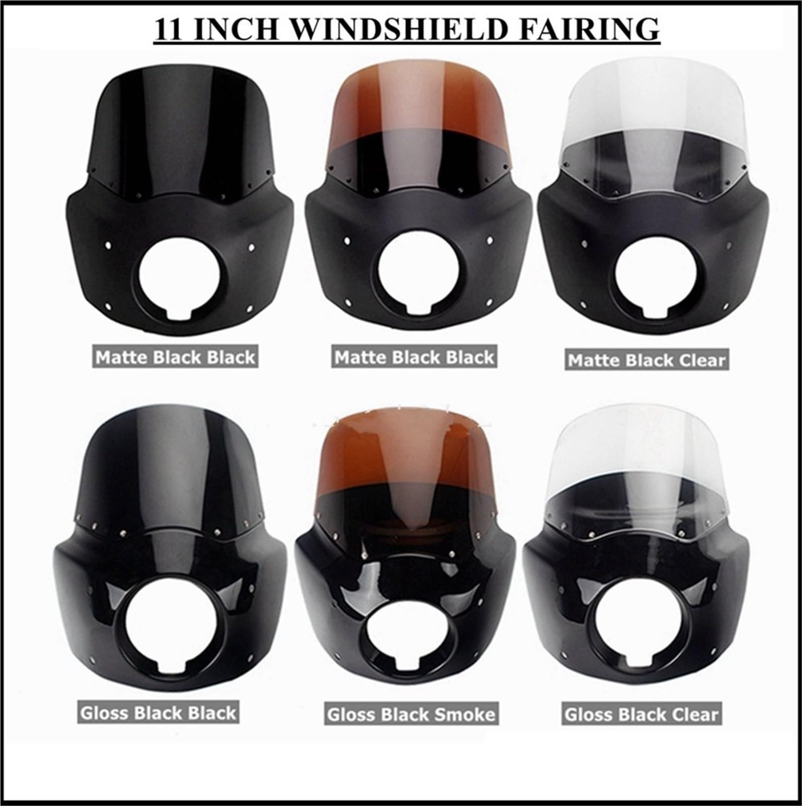 Owiewki motocyklowe Pasuje do Harley Softail M8 Low Rider S 114 117 2020-2022 2023 Osłona szyby przedniej 5,75 cala Winglets spojler(12 inch Black)