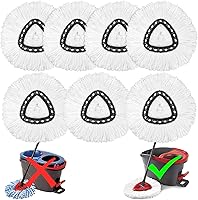 Vista 14 de O-Ceda Easy Wrin Spin Mop Reemplazo – Paquete de 8 cabezales de mopa giratoria de microfibra, repuestos de limpieza fáciles
