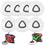 7 Pack Mop Heads Replacement for O-Ceda Easy Wrin Spin Mop, Microfiber Spin Mop Refills, Easy Cleaning Mop Head Replacement (7pcs 1-Tank Mop White)