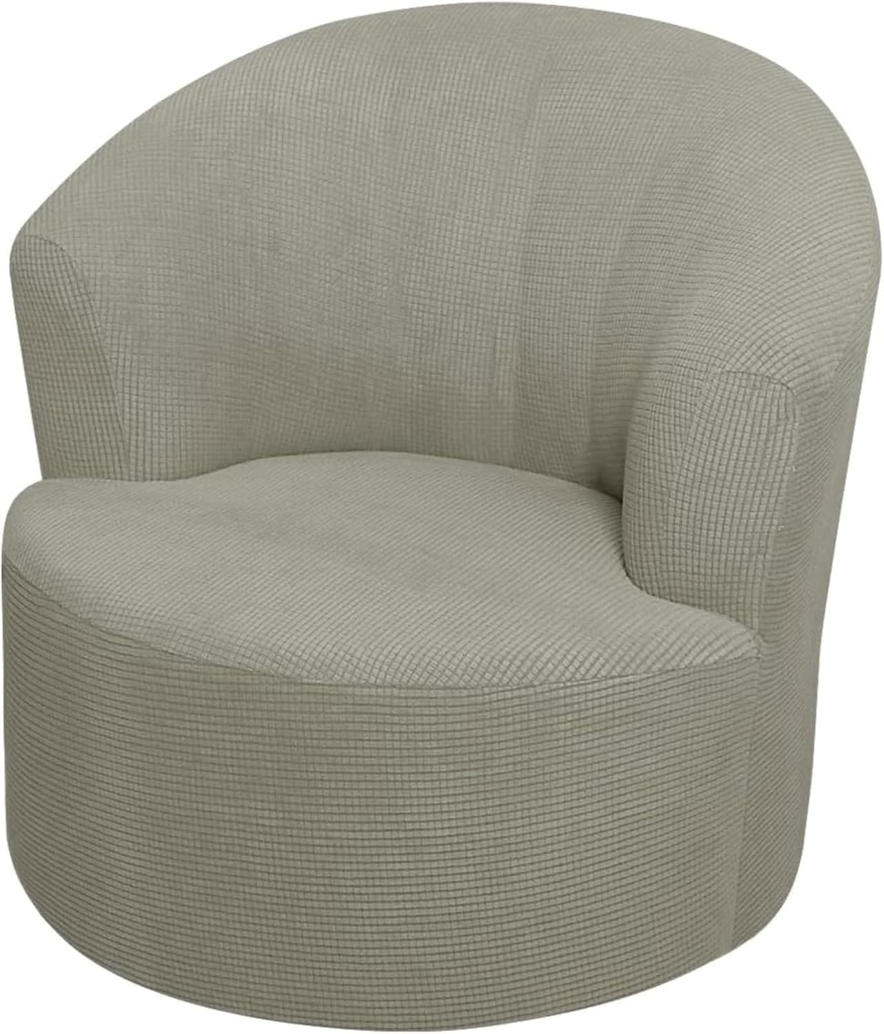 Stretchable Swivel Barrel Chair Cover, Modern Accent Slipcover for Club Chairs & Armchairs, Stylish Brown Sofa Protector Natural Color
