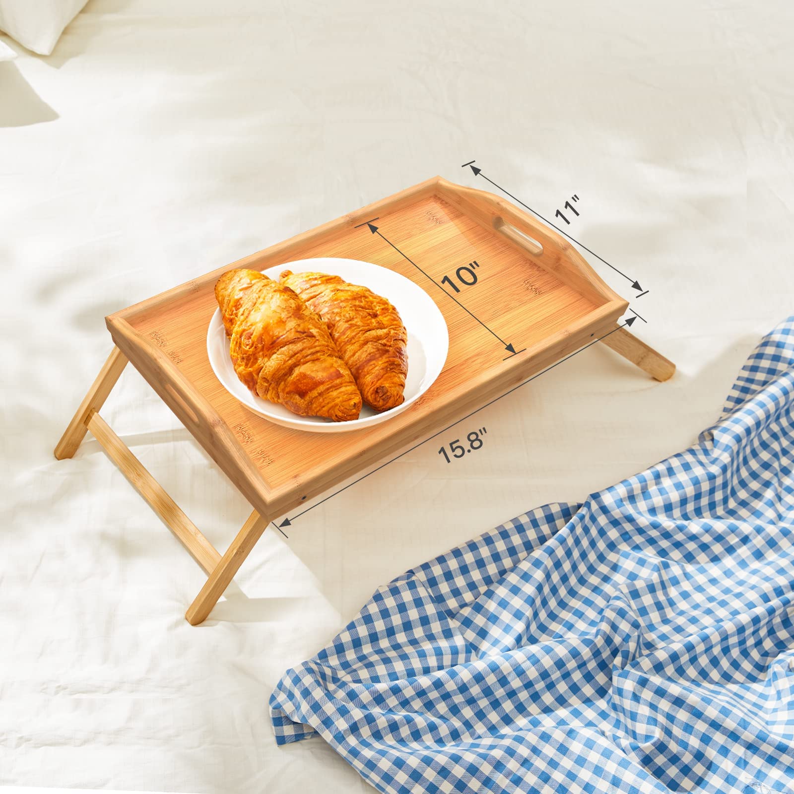 Vassoio per la Colazione, Vassoio per Alimenti in Legno Pieghevole per Camera da Letto, Ospedale, Letto di Famiglia, Vassoio per Alimenti in Legno Pieghevole