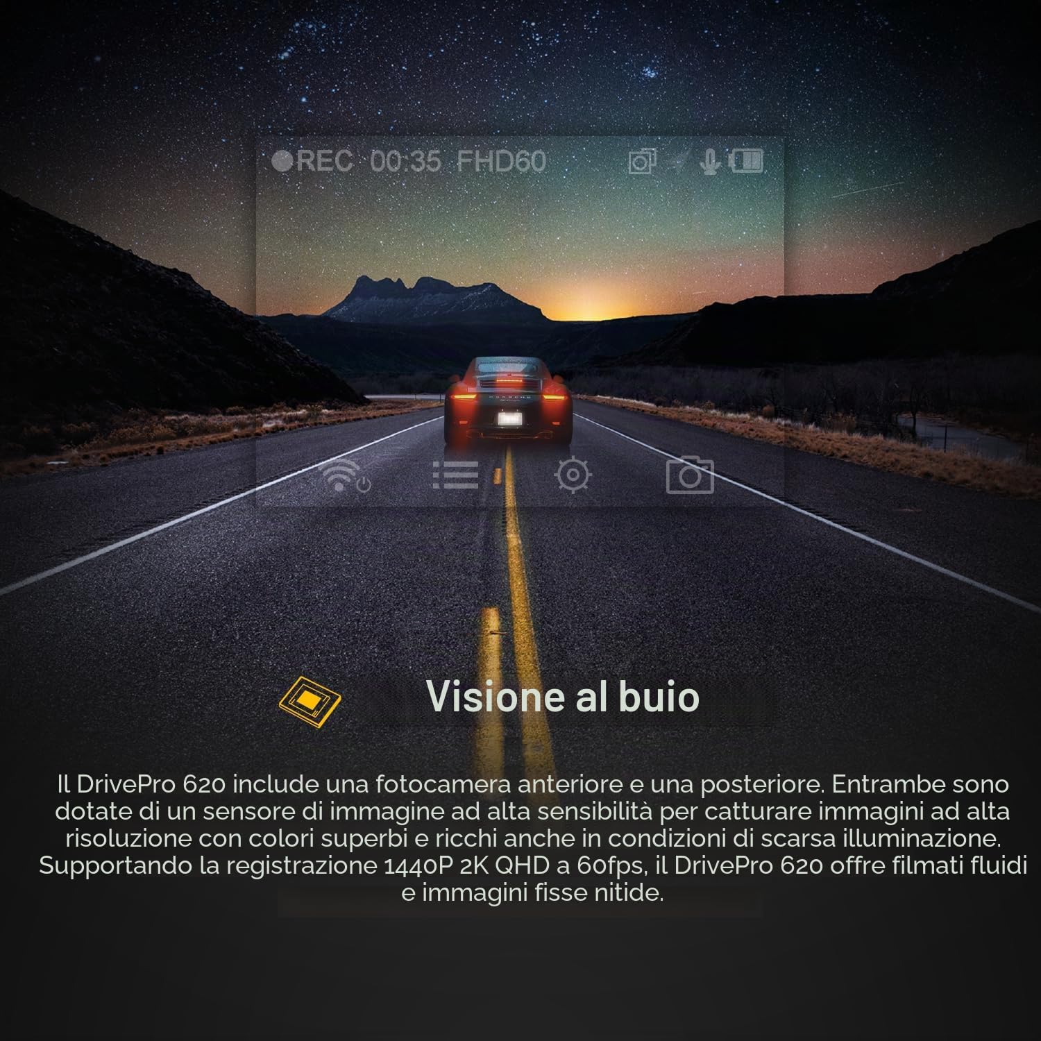 Transcend Dashcam DrivePro 620 da 64 GB, con supporto a ventosa - TS-DP620A-64G