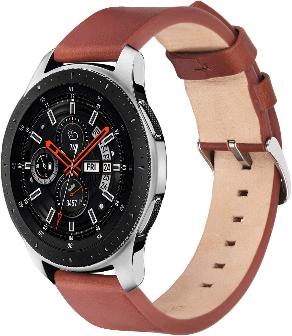 V-MORO Leather Band Compatible with Galaxy Watch 46mm Bands/Gear S3 Frontier Band 22mm Italian Premium Genuine Leather Strap Replacement for Samsung Galaxy Watch 46mm/Gear S3 Smartwatch