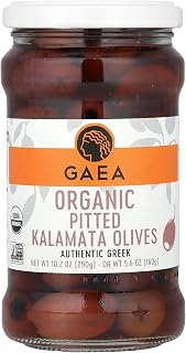 Gaea Organic Pitted Kalamata Olives - 8 Count of 6 Oz Jars