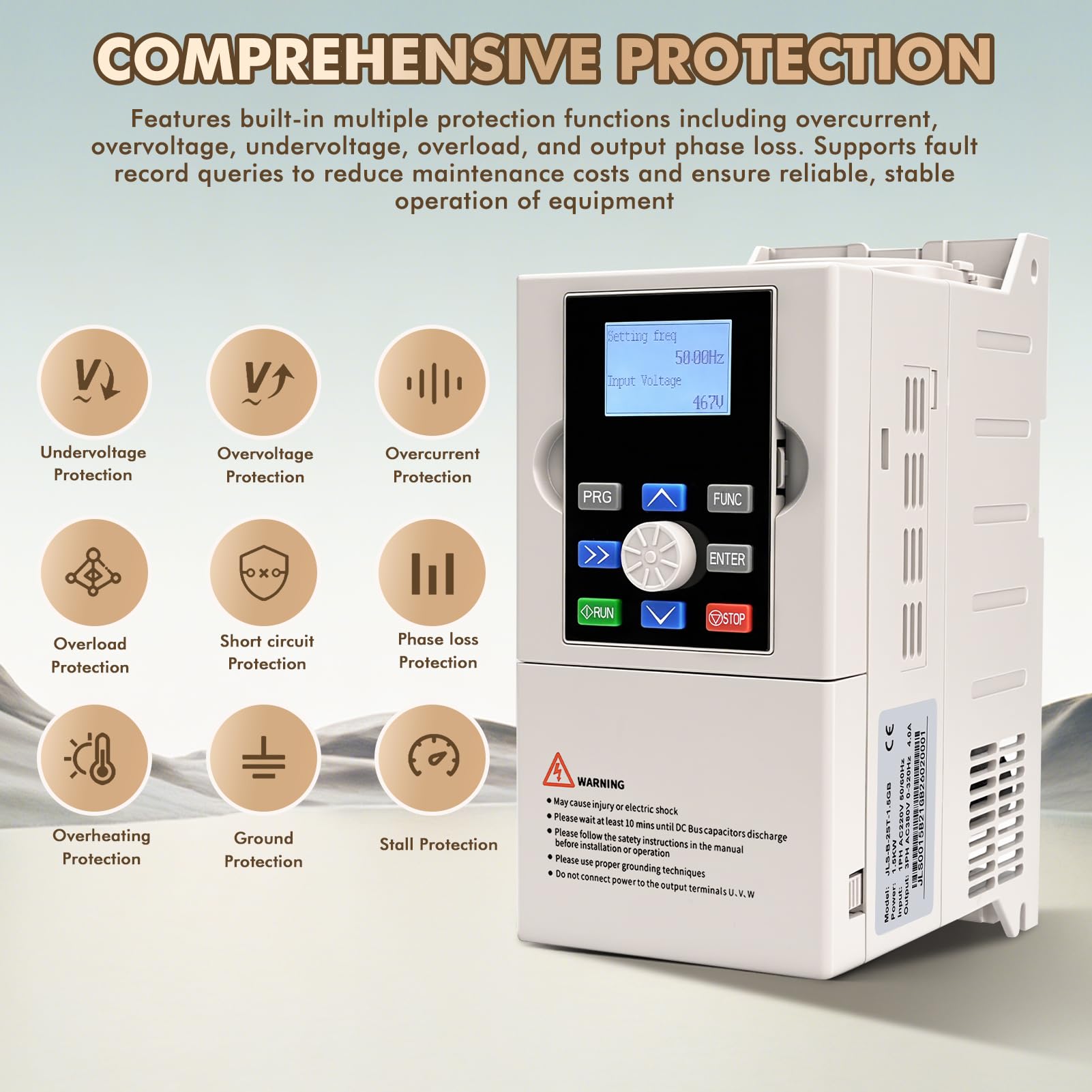 Variateur de Frequence 220V à 380V 1,5KW VFD Professionnel