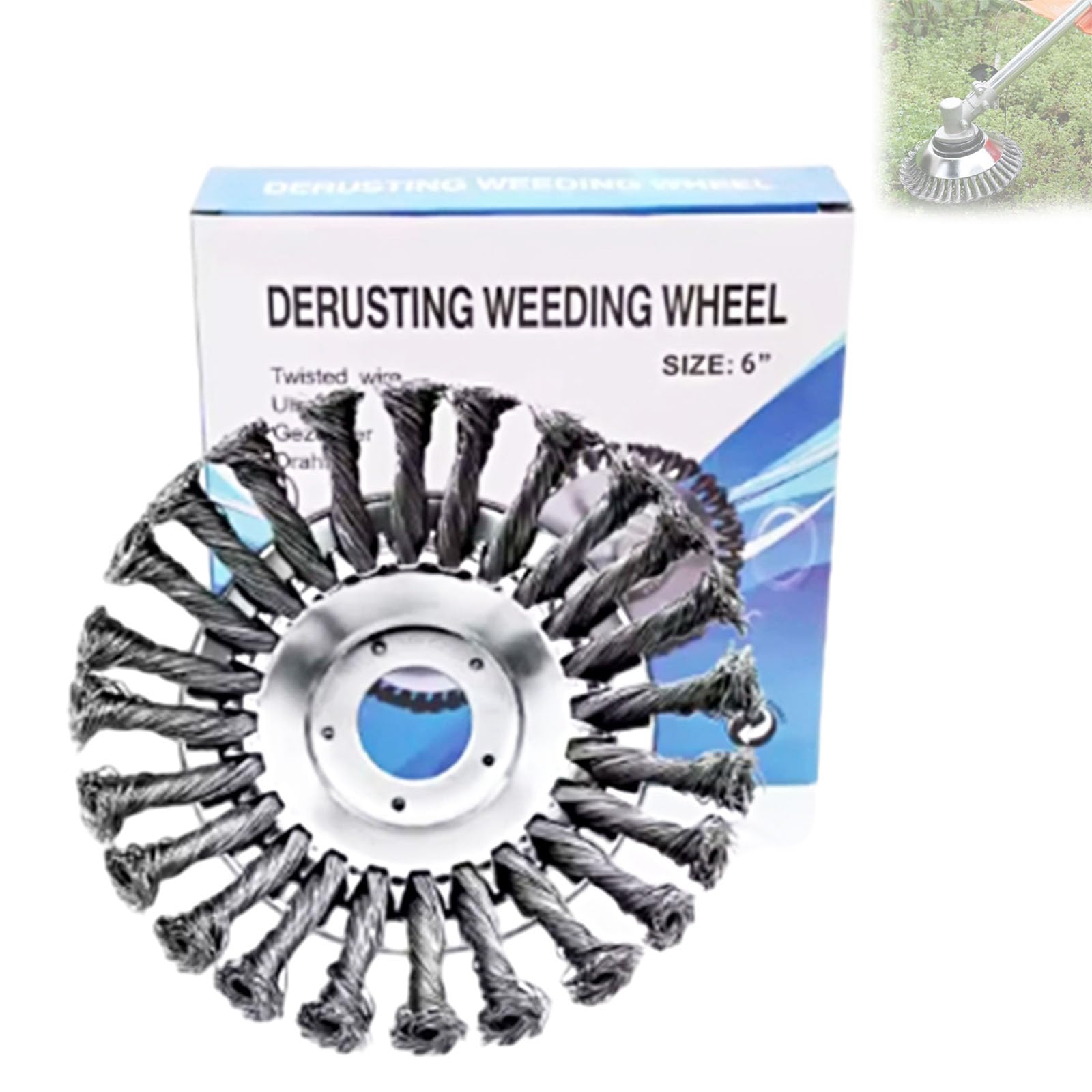 Titantrimmer- The Indestructible Steel Trimmer Head, Derusting Weeding Wheel, Universal Steel Wire Weed Trimmer Head for Garden (6inch)
