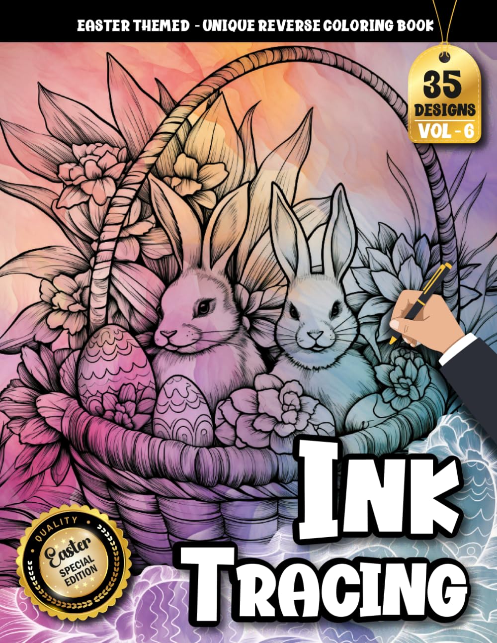 Ink Tracing Book For Adults: Cute Easter Bunnies Tracing and Coloring Book for Stress Relief, Creativity, and Spring Fun (Easter Tracing Series)
