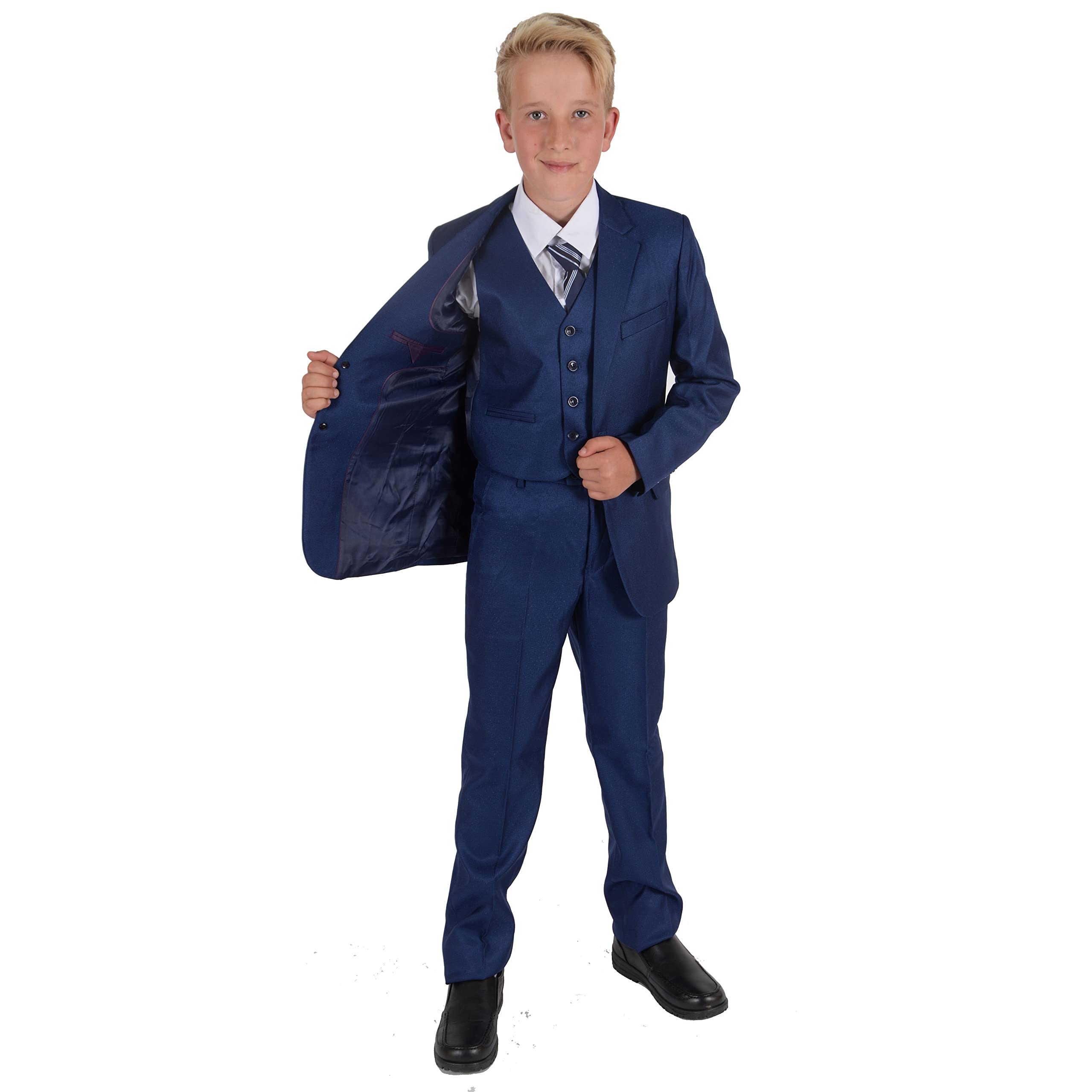 Cinda Boys Blue 5 Piece Suits Wedding Page Party Prom 14-15 Years
