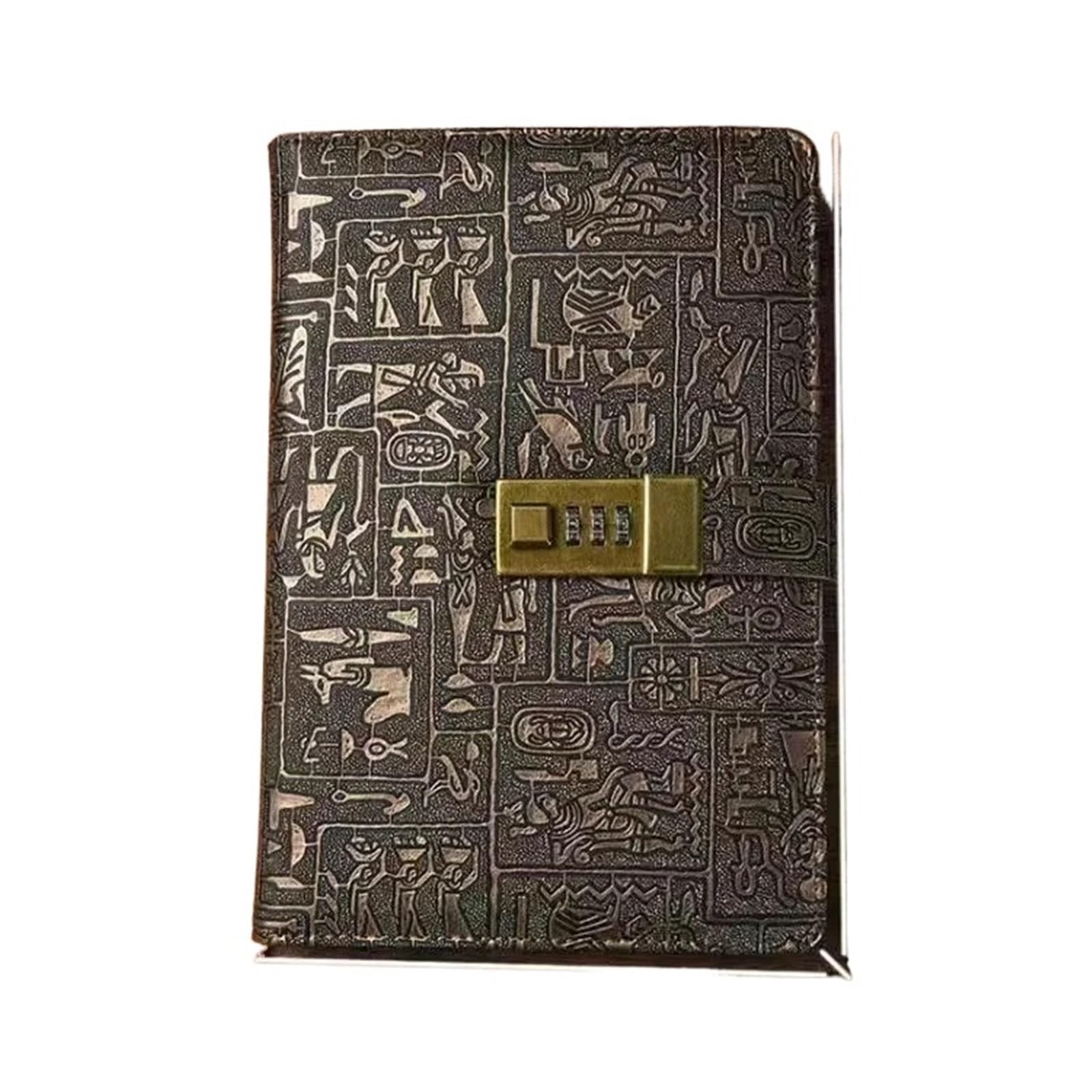 Carnet Mot De Passe 200 Pages A5A6 Code avec Serrure Journal Livre Bloc-Notes Agenda Planificateur Rétro Cahier Simple Main Compte Livre Journal(A5,150sheets)