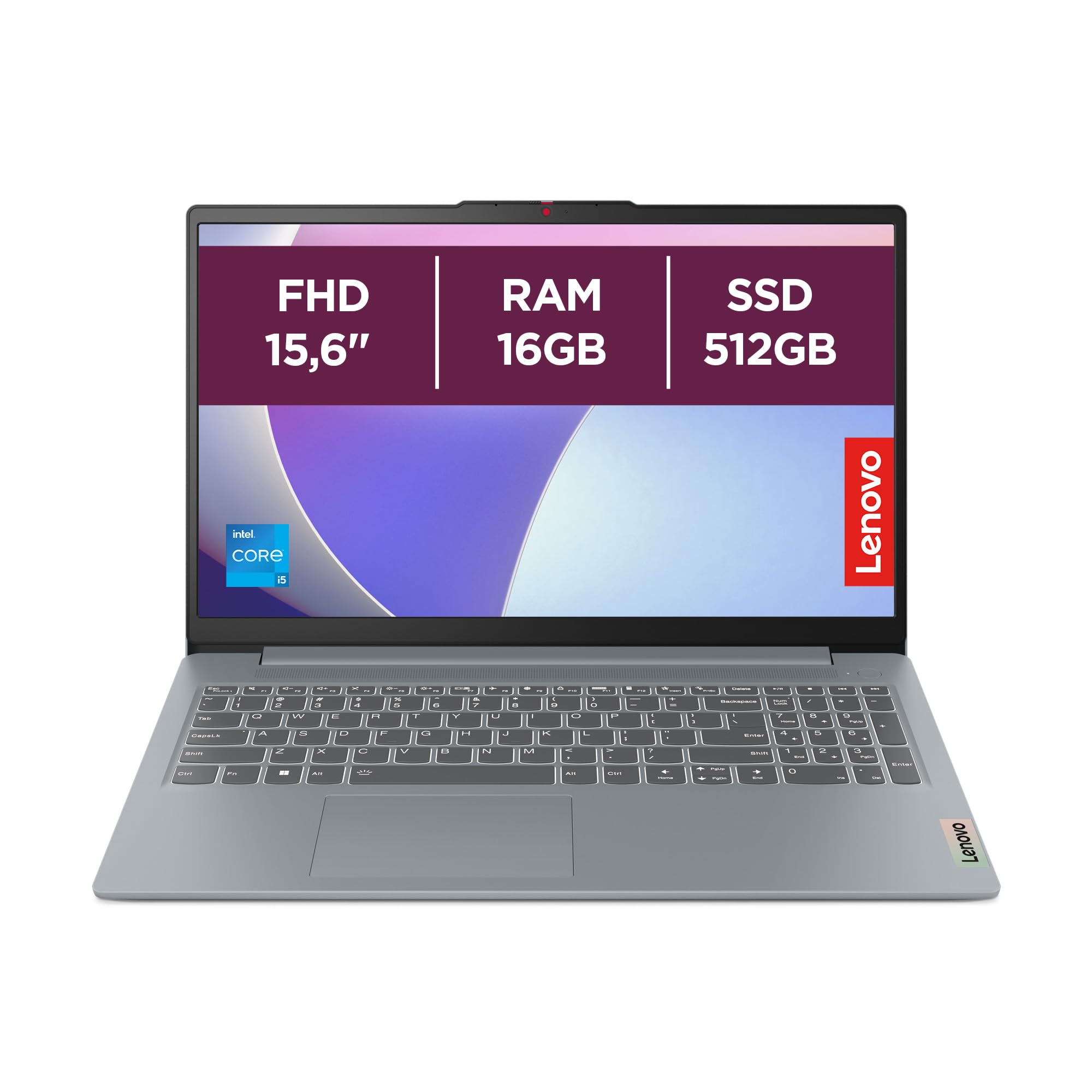 Lenovo IdeaPad Slim 3 Gen 8 - Ordenador Portátil 15.6" FHD Intel Core i5-13420H, 16 GB RAM, 512 GB SSD, Intel UHD Graphics, Wi-Fi 6, Sin Sistema Operativo Teclado QWERTY Español - Gris Ártico