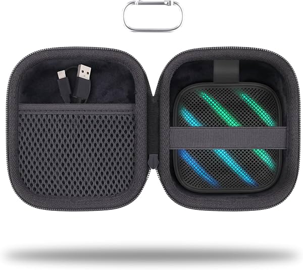 para altavoz Bluetooth Soundcore Boom Go 3i estuche rígido de viaje, negro | bolsa de almacenamiento protectora con bolsillo de malla y correa de mano, carcasa EVA a prueba de golpes y forro suave, bolsa portátil de repuesto