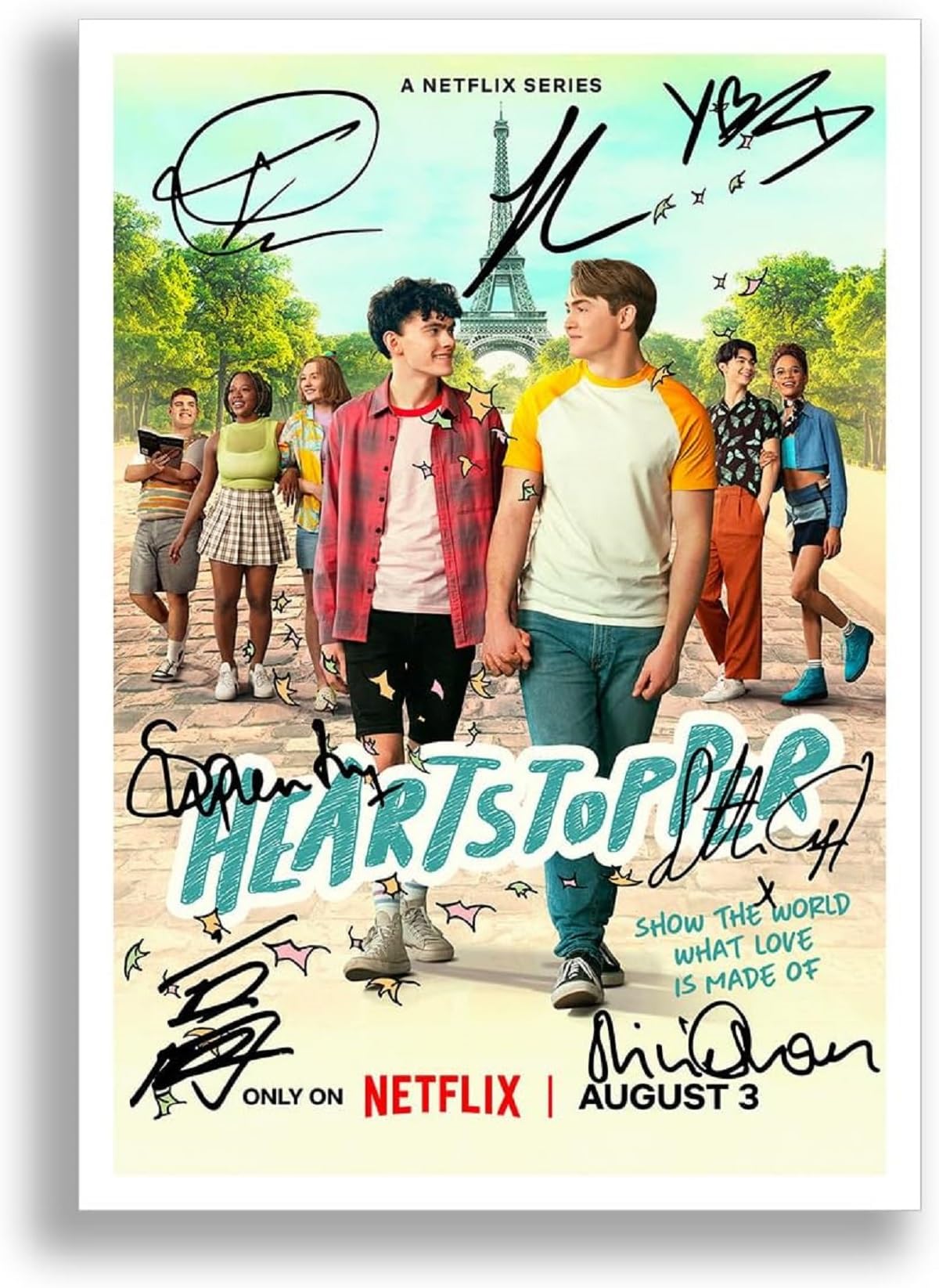 Heartstopper Season 3 cast signed autograph poster photo print framed memorabilia tv show series gift Kit Connor Joe Locke (Season 2, A4 Poster Only)
