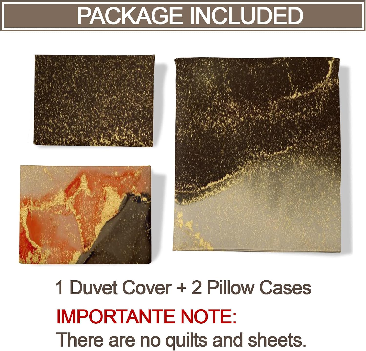 Abstract Duvet Cover Twin - Luxury Marble Home Decor & Gifts, 3 Piece Back to School Dorm Bedding, Easy Care Microfiber Comforter Cover & Pillowcases, Burnt Orange image 5