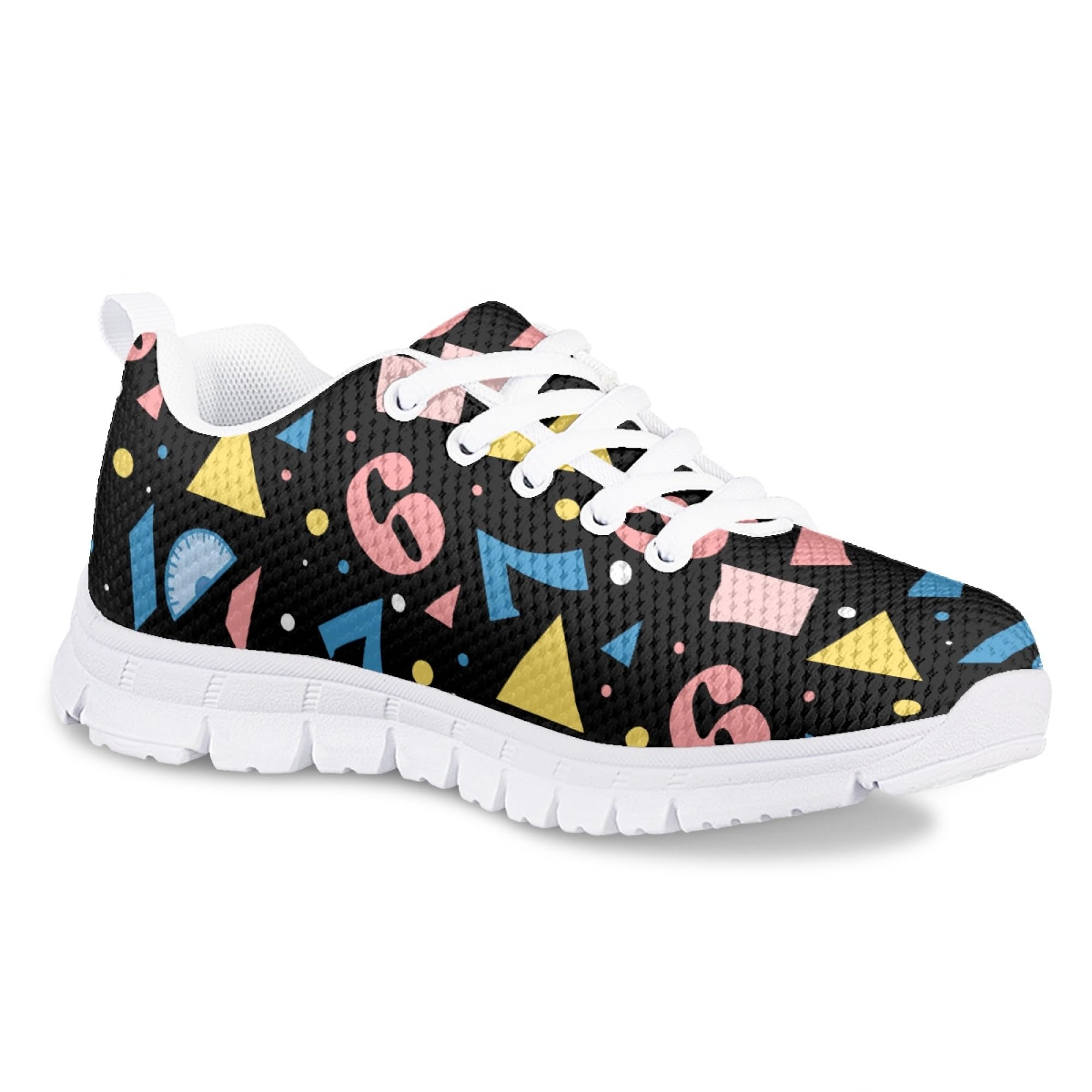 Dellukee Boys Girls Running Shoes Fashion Sneakers Kids Youth Breathable Lightweight Athletic Lace Up Walking Shoes