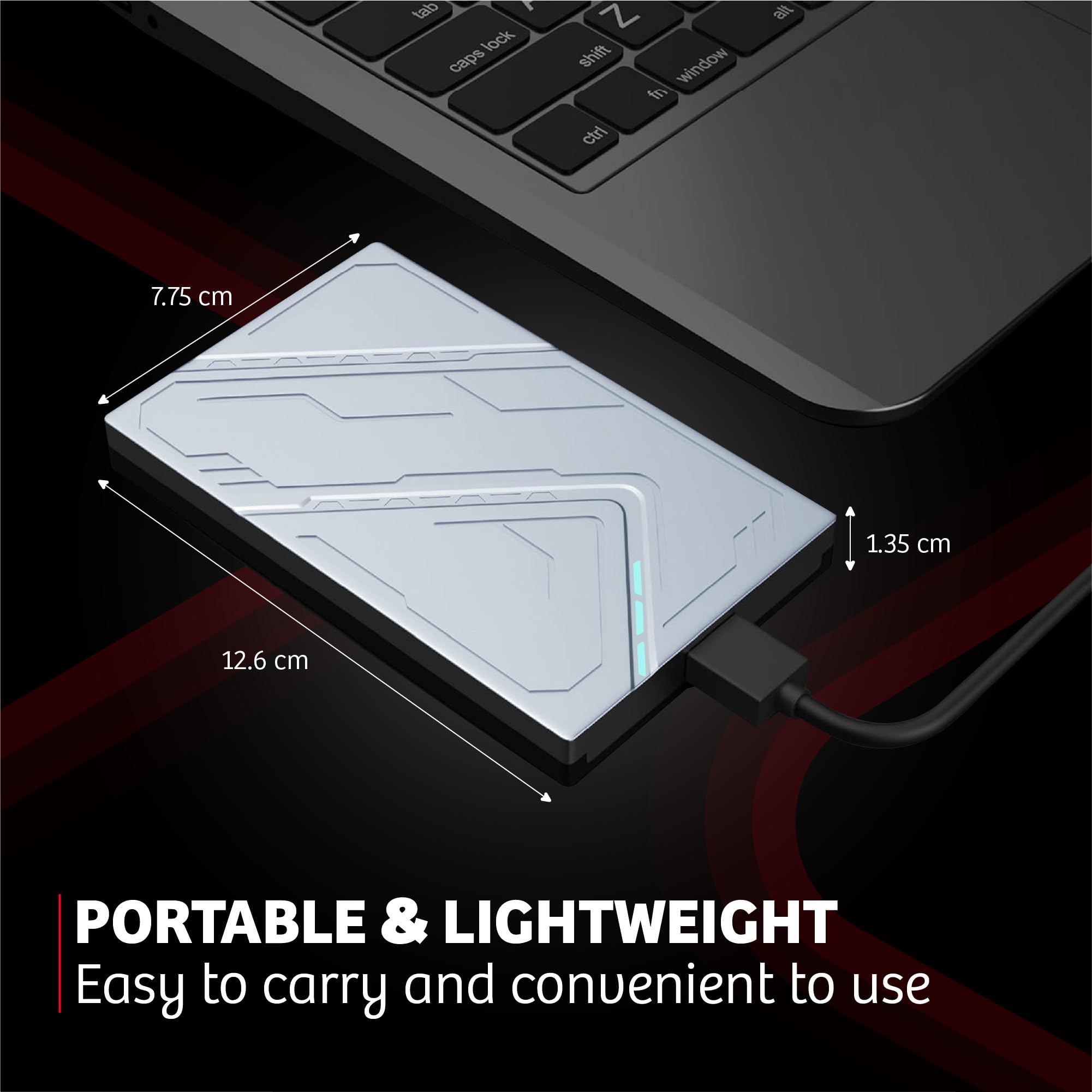 Hard disk esterno portatile da 1 TB, USB 3.0, HDD da 2,5", colore: argento | Trasferimento dati ad alta velocità, archiviazione di backup, per laptop, PC, desktop, console di gioco