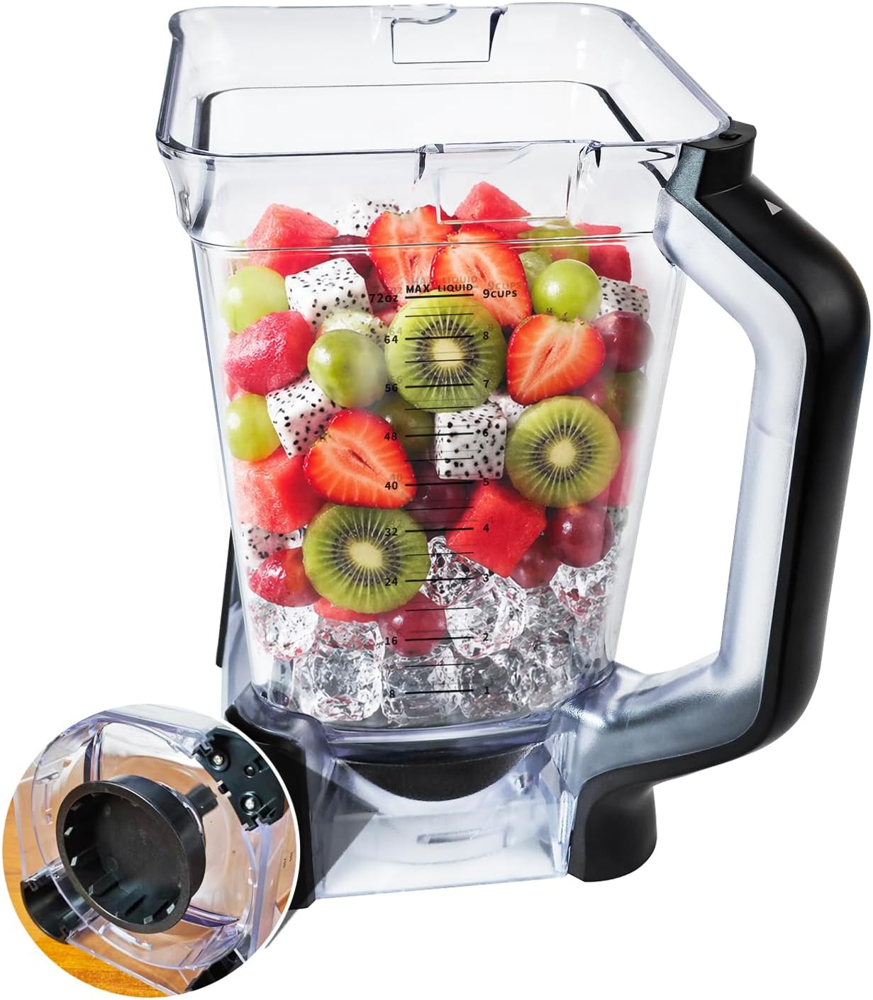 72oz XL Replacement Pitcher for Ninja Blender New Model, Compatible with BN750 BN751 BN800 BN801 DB751A, Total Crushing Pitcher Replacement parts Dishwasher Safe & BPA-free