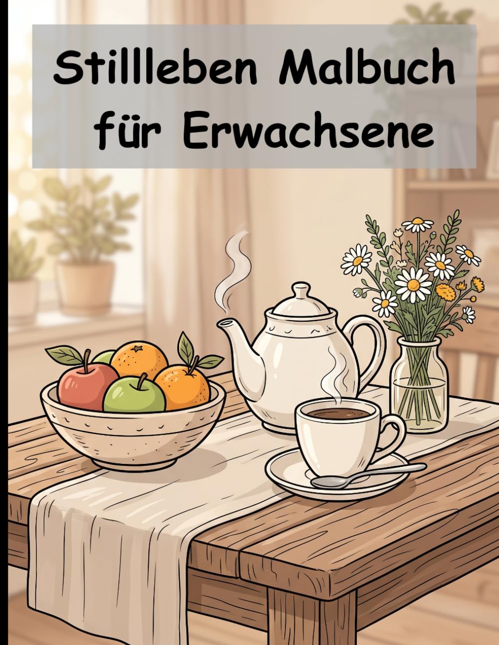 Stillleben Malbuch für Erwachsene: Zeitlose Stillleben-Malvorlagen für Erwachsene – entspannende Ausmalbilder mit klassischen Objekten wie Blumen, ... zur Förderung von Achtsamkeit und Kreativität