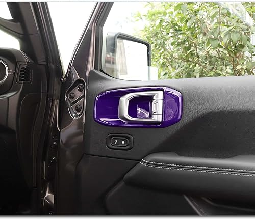 Miniatura 7 de Cubierta interior para manija de puerta compatible con Jeep Wrangler JL 2018-2022 de 4 puertas (morado)