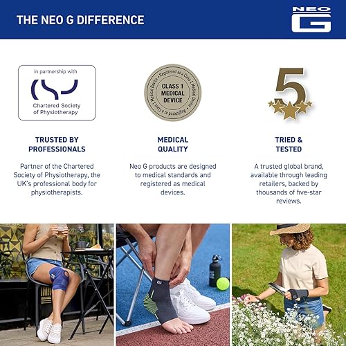 Miniatura 7 de Neo-G Tobillera con figura de 8 correas – Tobillera de neopreno para daño de ligamentos, artritis, para esguince de tobillo, tobillos débiles –