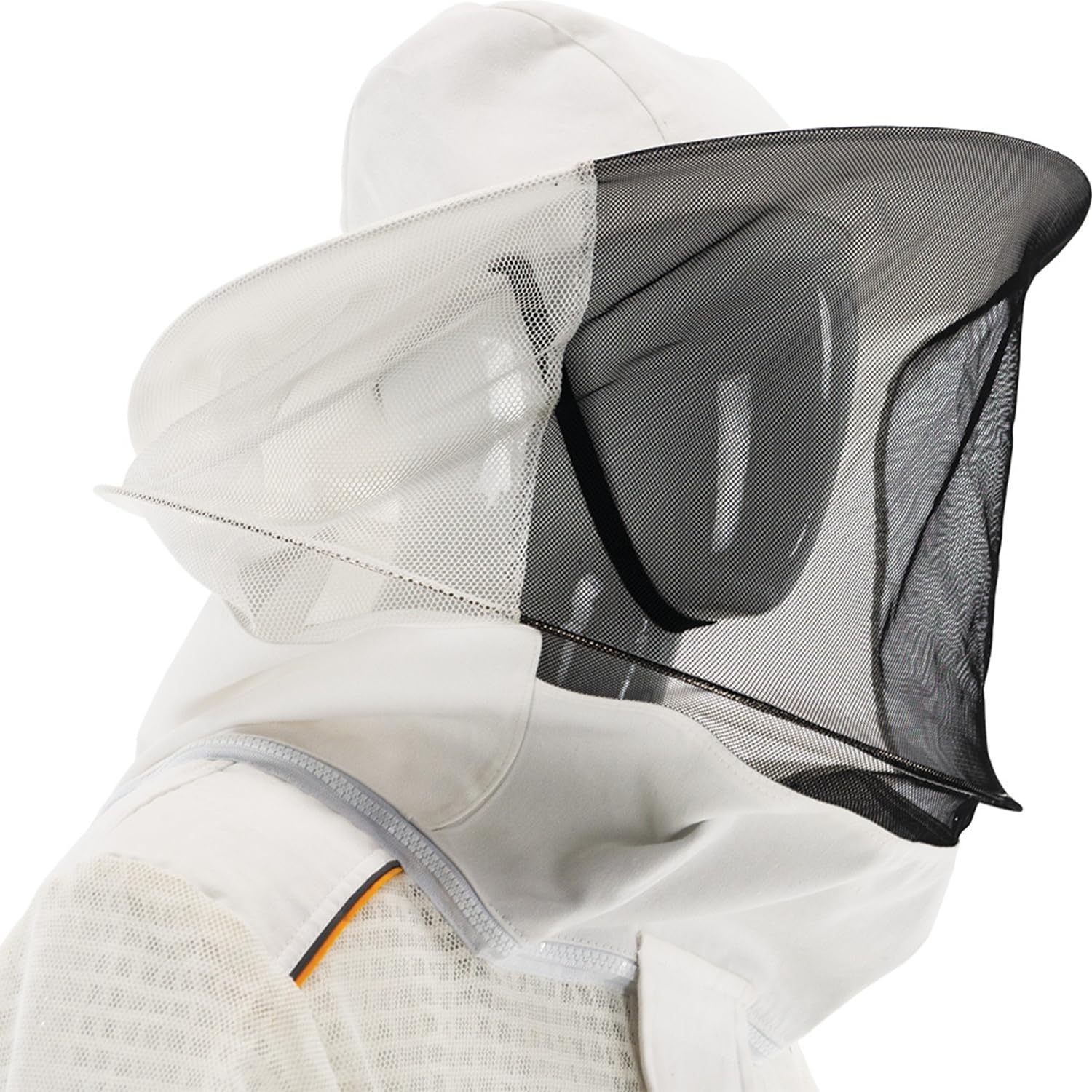 LYSON Imkeranzug aus Mesh und Baumwolle Imkeroverall mit abnehmbarem Hut belüftet Imkerbekleidung, Imkerjacke mit Reißverschluss Grösse XXXL