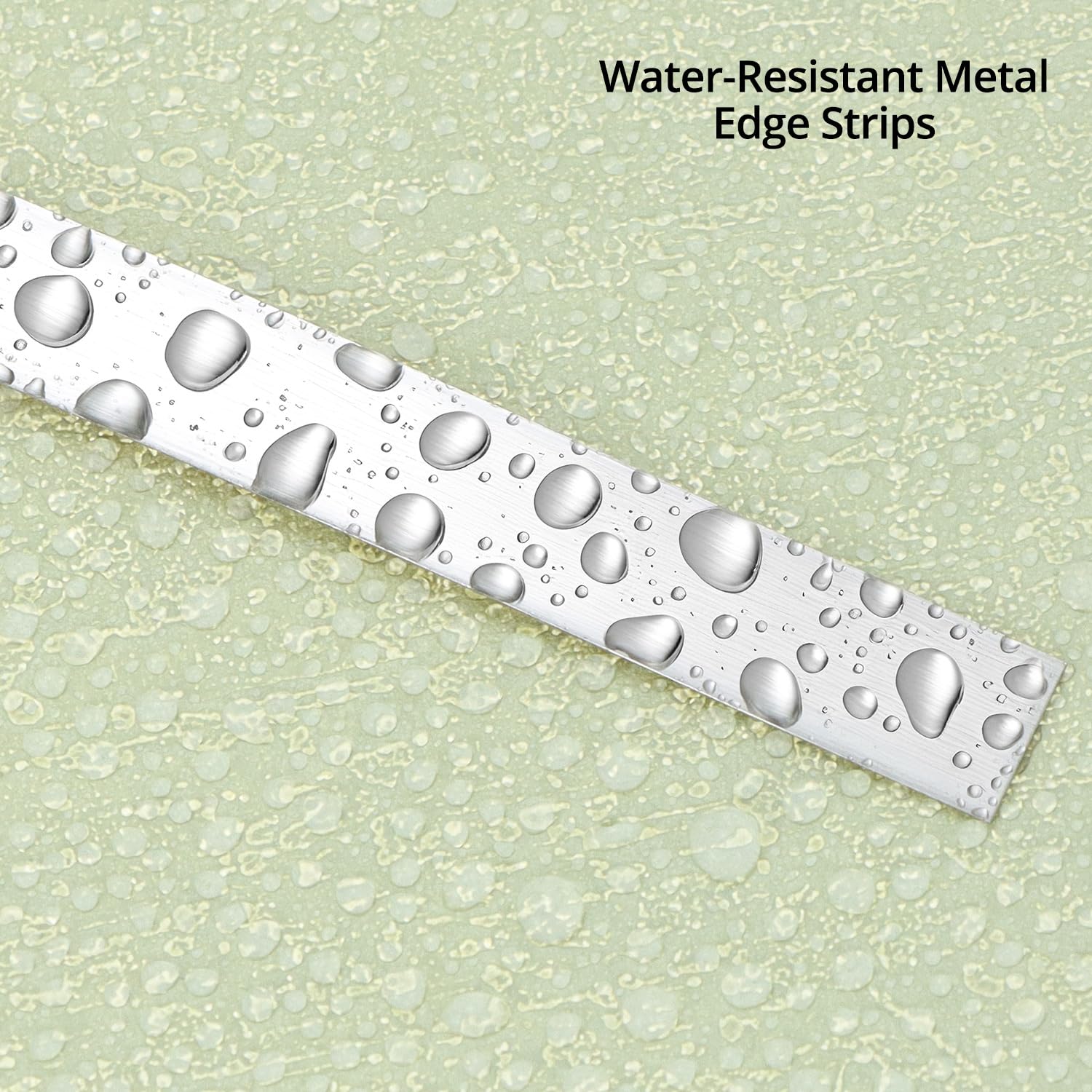 QWORK® Recorte de metal cepillado de 5 m x 1 cm, moldura de pared de acero inoxidable autoadhesiva para decoración del hogar