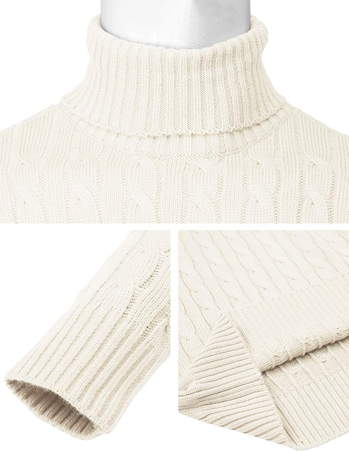 H2H Mens Slim Fit Turtleneck Pullover Sweaters Basic Tops Knitted Thermal
