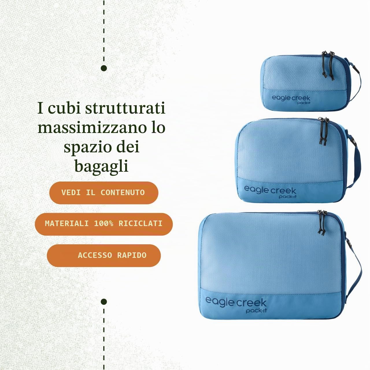 eagle creek Pack-It Reveal Cube Set XS/S/M Blue Dawn