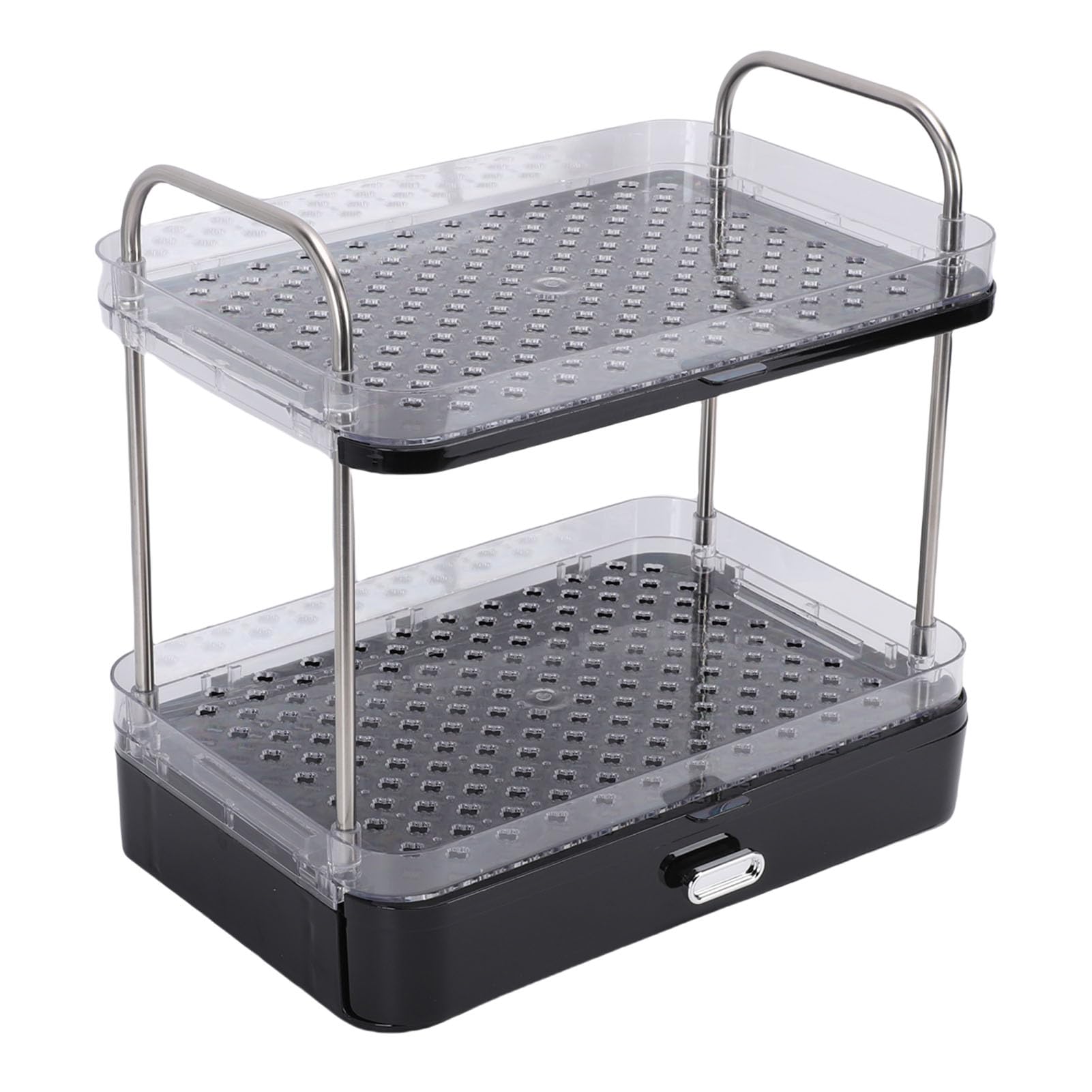 Scaffale per Tazze da caffè Organizer per Stazione da caffè in Acciaio Inossidabile Rinforzato con Vassoio di Drenaggio Rimovibile, Spazio Ideale per la Dell'ufficio (BLACK)