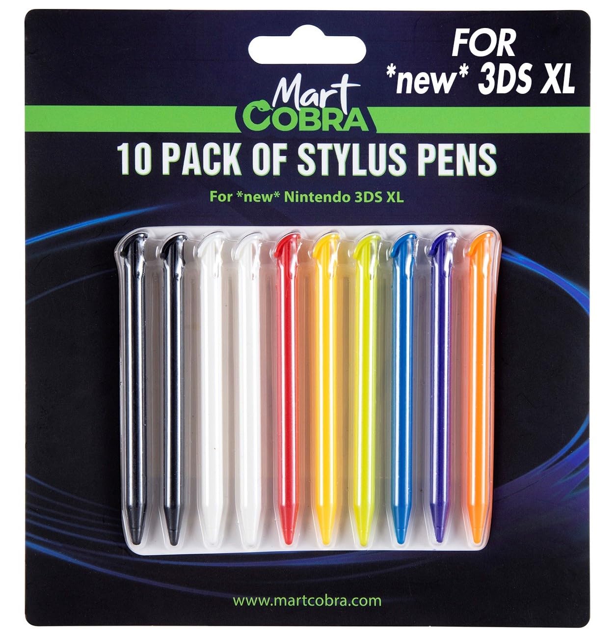 Mart Cobra New Nintendo 3DS XL Stylus 10 Pack - New 3DS XL Accessories - 10 Colorful Small Stylist Pencils - Compatible with Original New 3DS XL Games