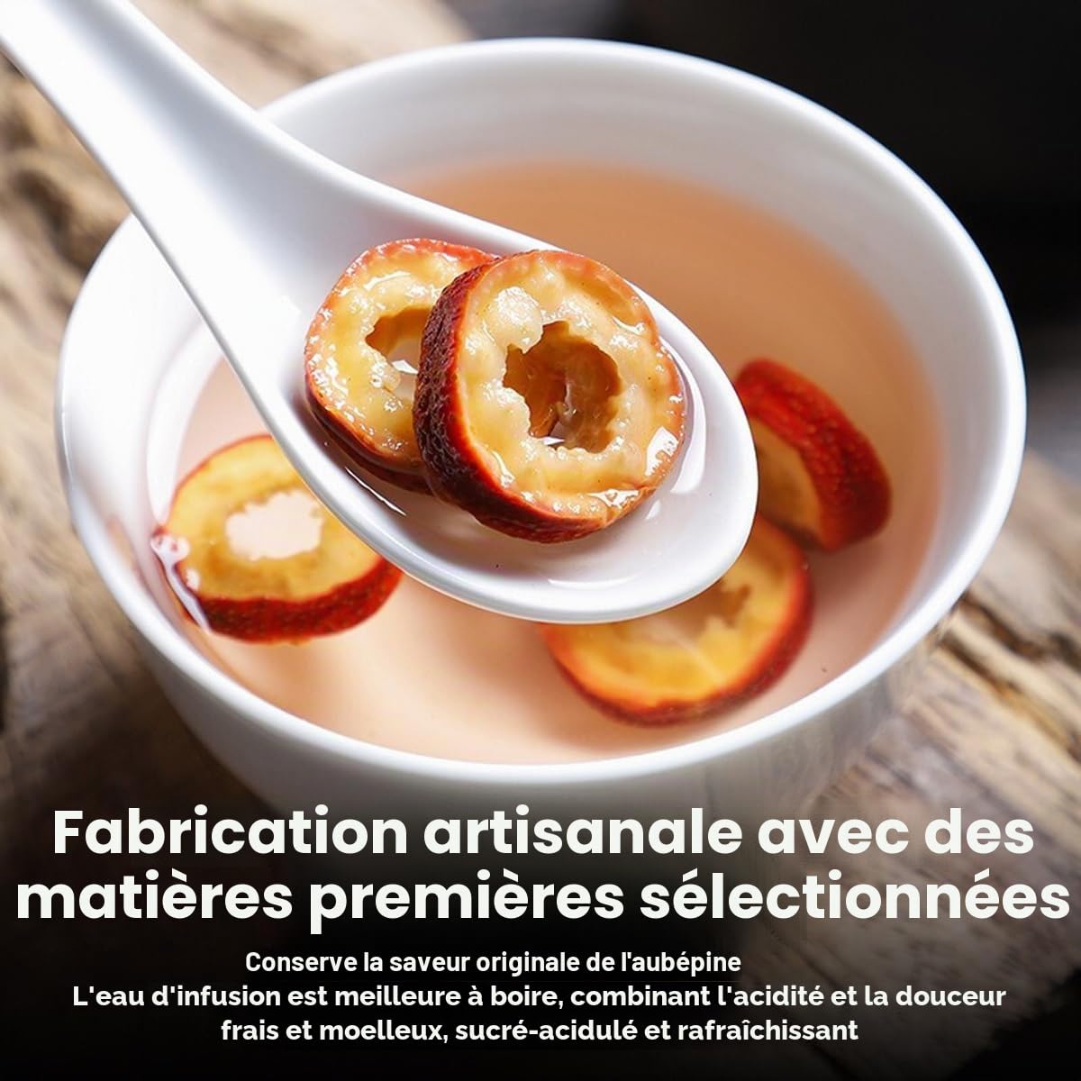Baies d’aubépine séchées en tranches 250g Baie d’aubépine creuse sèche pour le thé et les collations