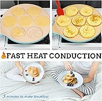 Vista 3 de Sartén de dinosaurio para huevos de 7 tazas, sartén para tortitas para niños, antiadherente, cocina, autos, camiones, molde para panqueques, molde