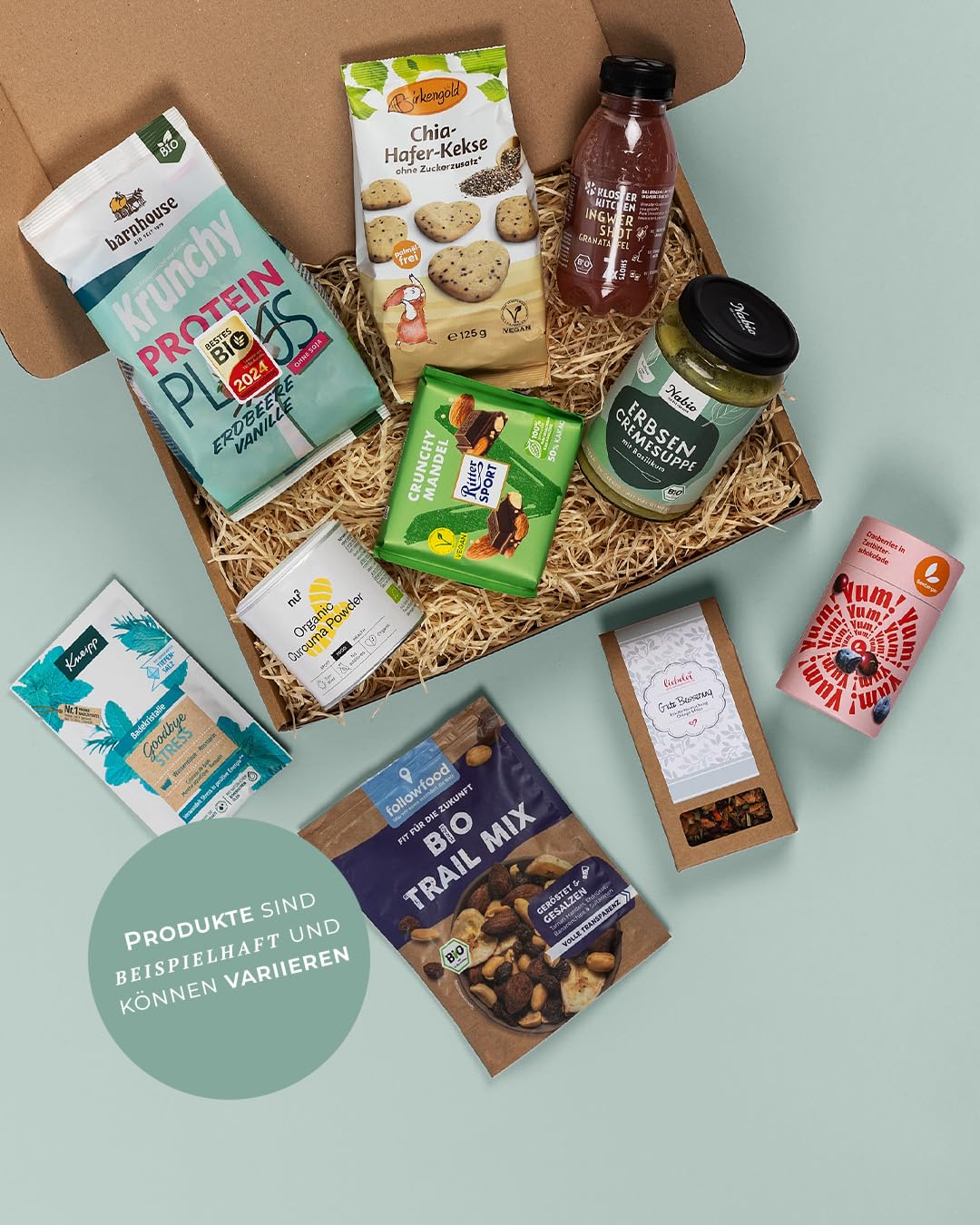 GUTE BESSERUNG BOX | Gute Besserung Geschenk Paket mit Snacks & vielen Aufmerksamkeiten zur Genesung | Care Paket, Geschenkkorb Vegan