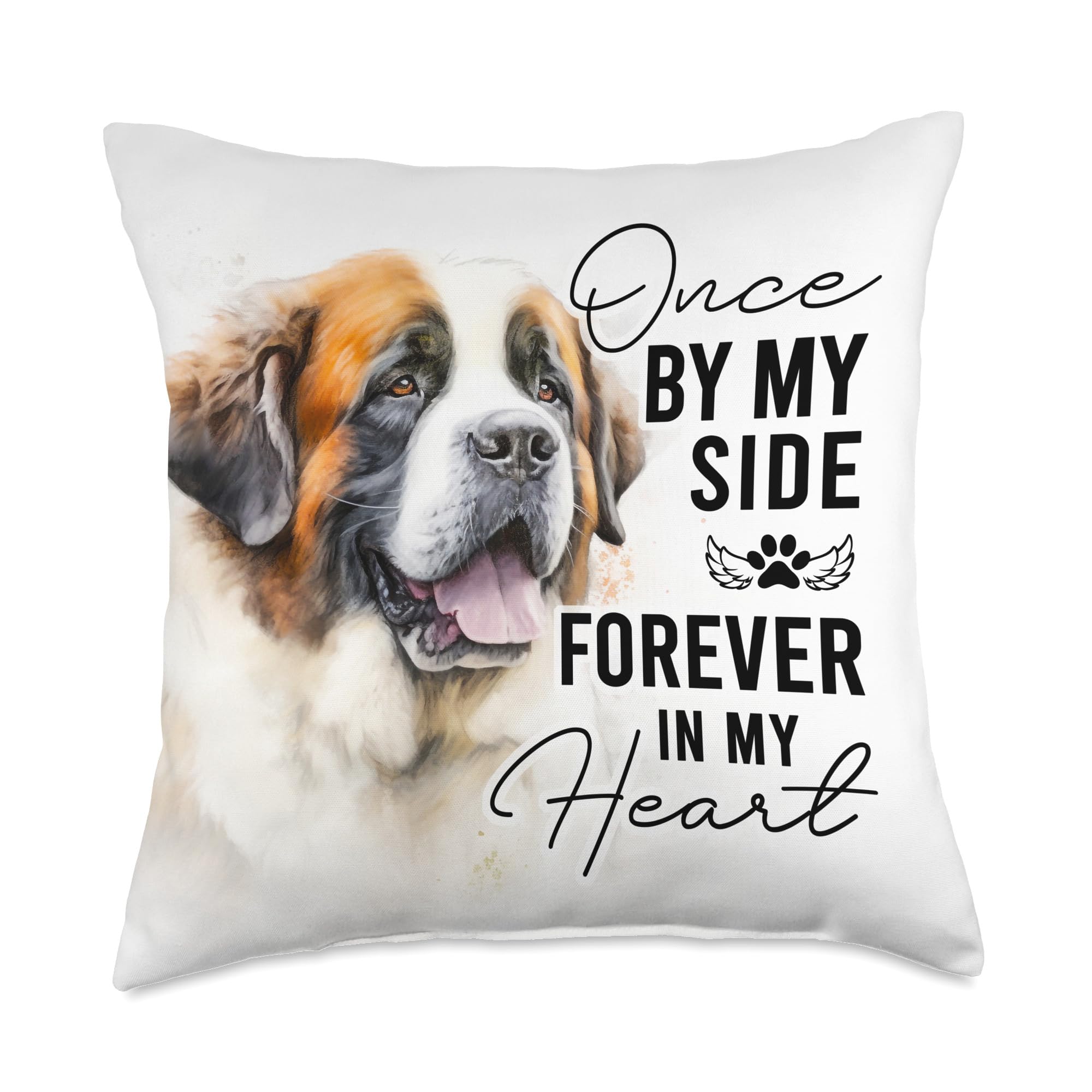 Dog Death Sympathy Gift Pet Memorial Gift St Bernard Throw Pillow