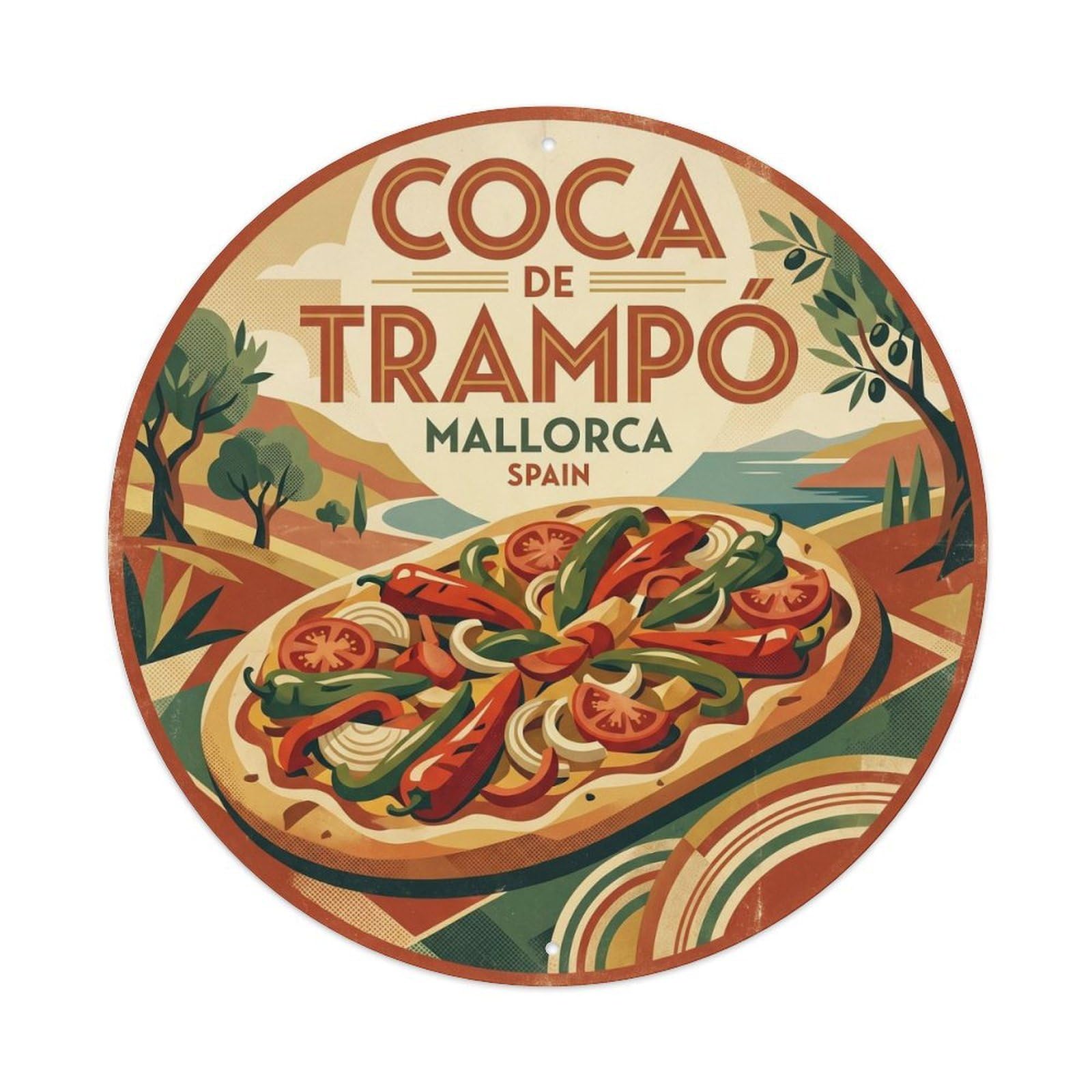 Olyhtr 8X8inch Classic Style Trampo Coca Spanish Island Cuisine Mallorca Heritage Metal Tin Sign
