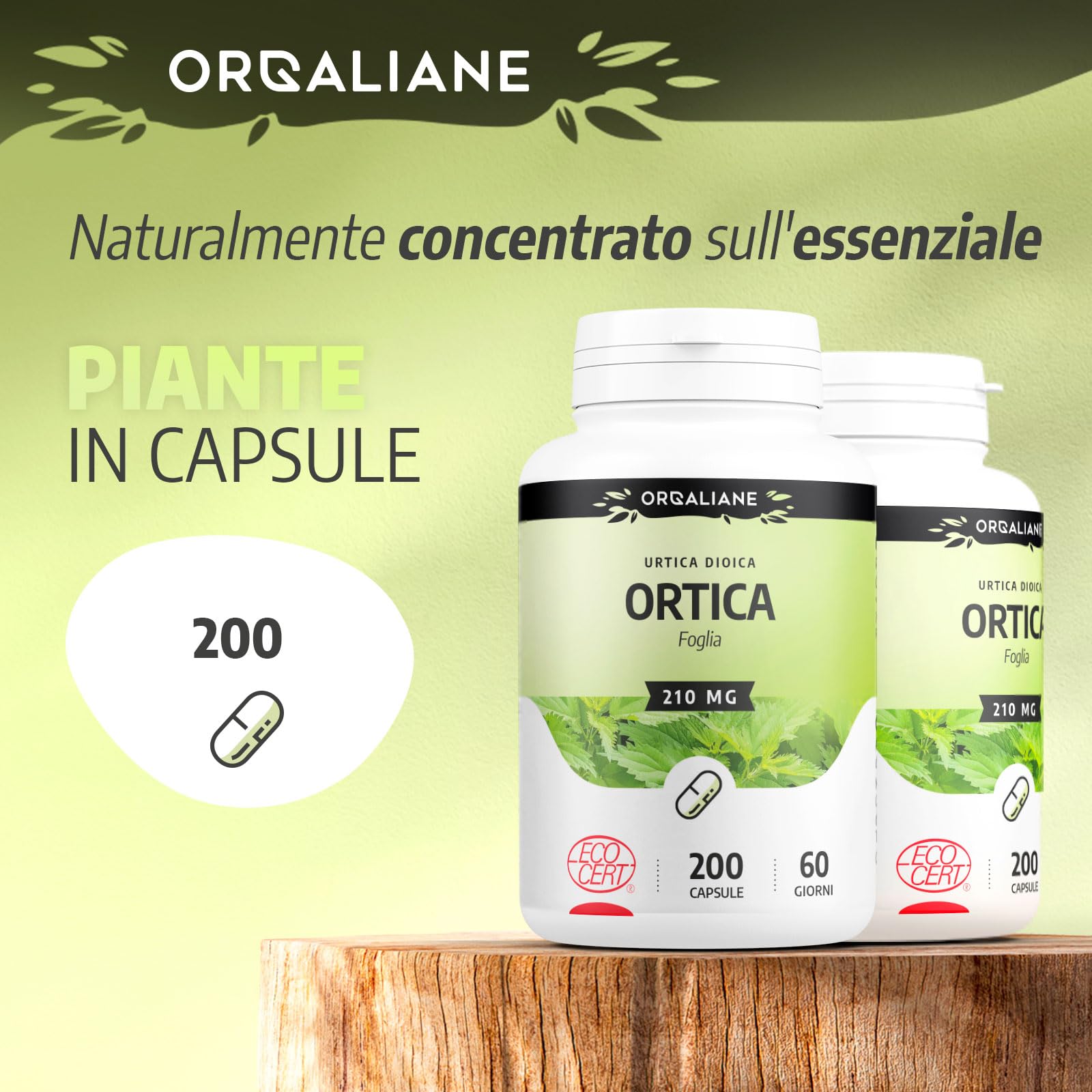 Ortica (foglia) Biologica - 210mg - 200 capsule