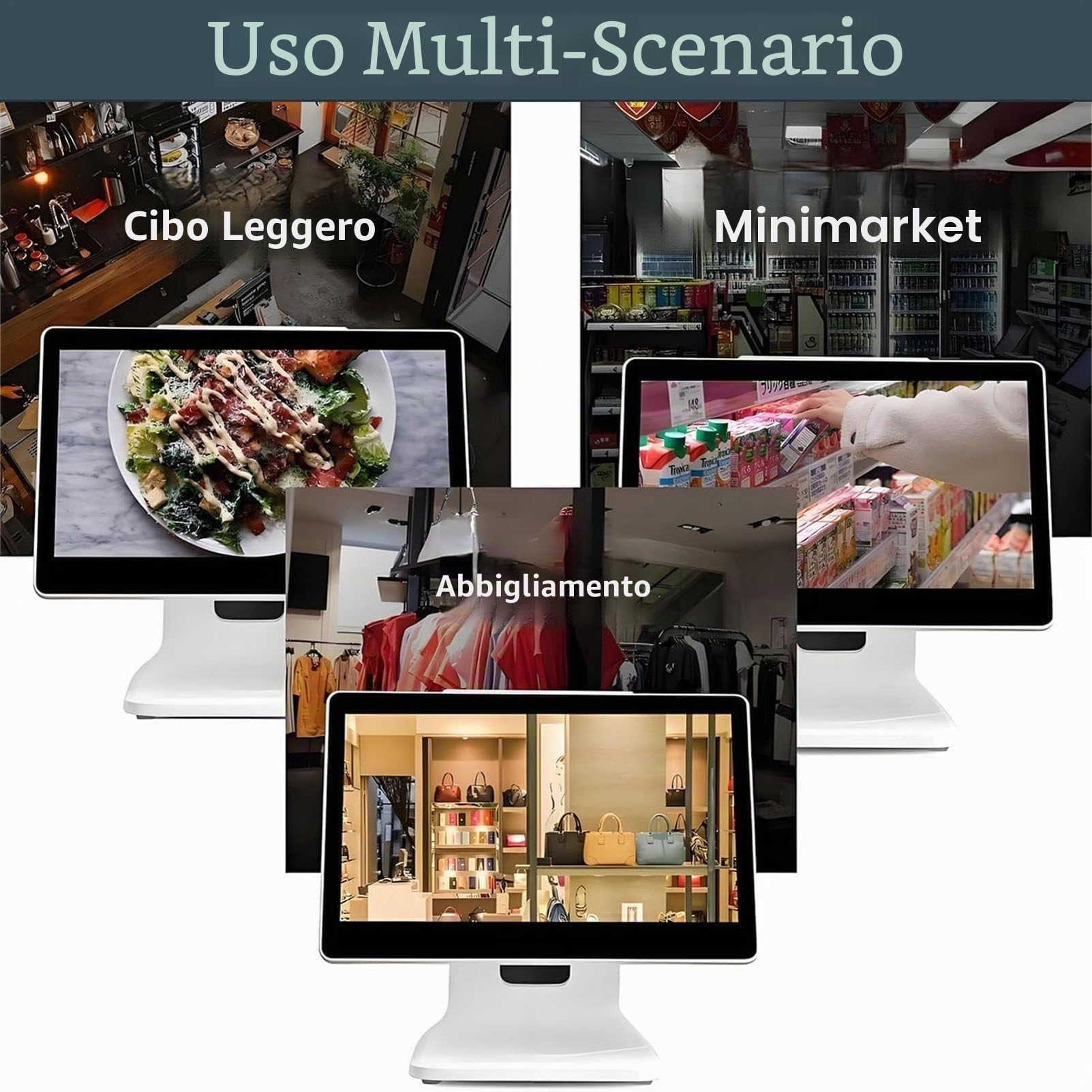 PC POS con Touchscreen da 15,6 Pollici, registratore di Cassa Intelligente con Touchscreen, 4 GB di RAM, SSD da 64 GB, CPU N2930, Windows 10 PRO per la Vendita al Dettaglio a Schermo Singolo