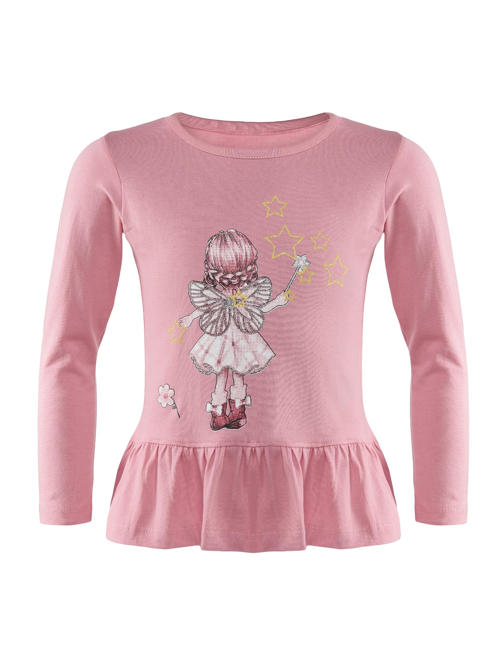 TotzTouch Cotton Premium Girls Night Wear T Shirt & Pyjama Full Sleeves | Night Dress for Girl Kids | Night Dresses Tee Top & Pajama Pant Set of 3 Multicolour 1
